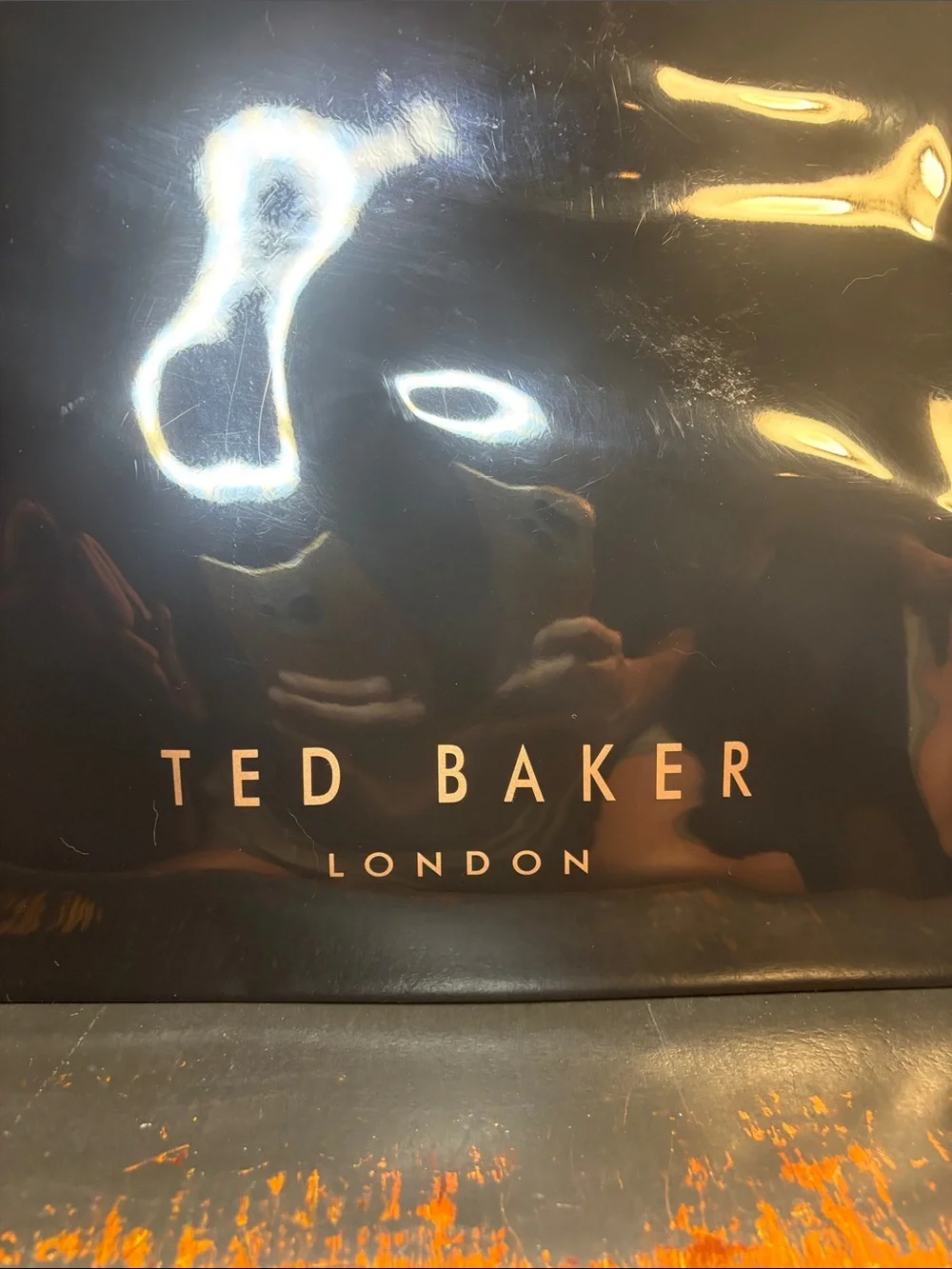 NWT Ted Baker Black Patent Icon Tote Bag with Gold Bow